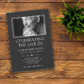 ダークグレーミニマリスト – 写真 – 生活のお祝い 招待状