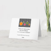 ダークグレーモダンなクリスマスオーナメントカード- シーズンカード (裏面)