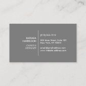 ダークグレーモダンのミッドセンチュリー建築ロゴ 名刺 (裏面)