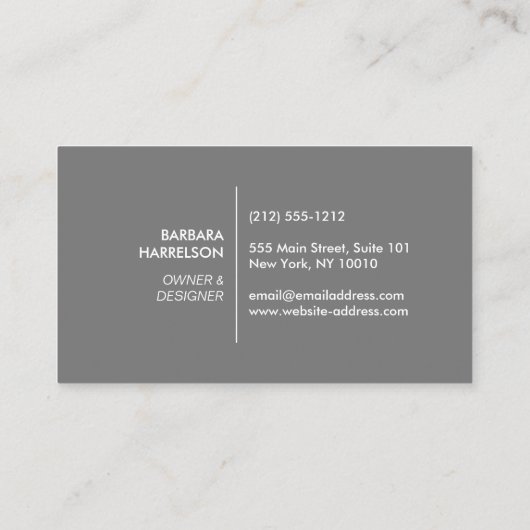 ダークグレーモダンのミッドセンチュリー建築ロゴ 名刺 (裏面)