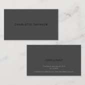 ダークグレーモダンリネンミニマリストプロフェッショナル  名刺 (正面/裏面)