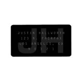 ダークグレーモダン差出人住所 ラベル (正面)