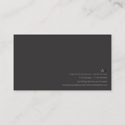 ダークグレーモノクロプロフェッショナル 名刺 (裏面)