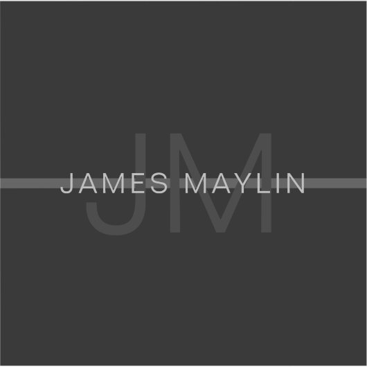 ダークグレーモノグラム、名前と幾何学的ストライプ シール (正面)