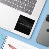 ダークグレーモノグラム、名前と幾何学的ストライプ シール (ノートパソコンとiPhone)