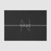 ダークグレーモノグラム、名前と幾何学的ストライプ 薄葉紙 (正面)