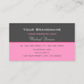 ダークグレーライトピンクシンプルプロフェッショナル 名刺 (裏面)