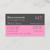 ダークグレーライトピンク(イニシャルプロフェッショナル) 名刺 (裏面)