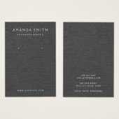 ダークグレーリネンのイヤリングディスプレイカード (正面&裏面)