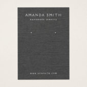 ダークグレーリネンのイヤリングディスプレイカード (正面)