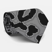 ダークグレーレオパードアニマルプリント ネクタイ (ロール)