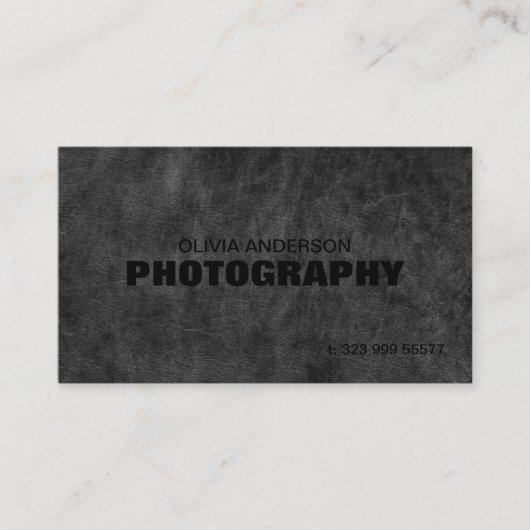 ダークグレーレザー写真 名刺 (正面)