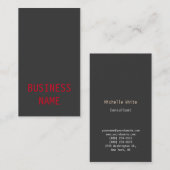 ダークグレーレッドコンサルタントマネージャプロフェッショナル 名刺 (正面/裏面)