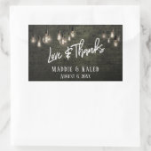 ダークグレーレンガEdisonライトラブ&感謝してい 長方形シール (バッグ)