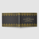 ダークグレーヴィンテージレザー金ゴールド枠 ゲストブック (全面)