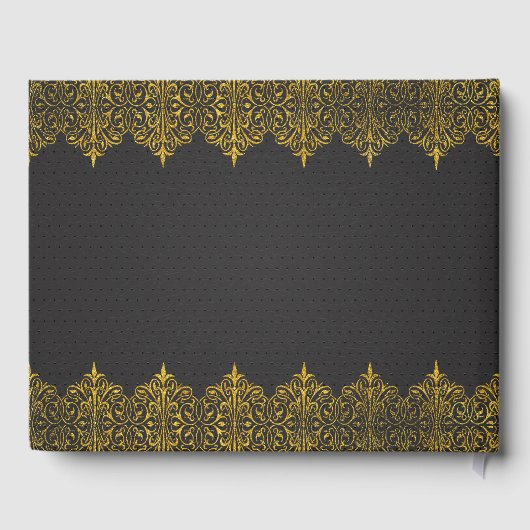 ダークグレーヴィンテージレザー金ゴールド枠 ゲストブック (裏面)