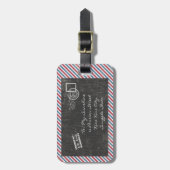 ダークグレーヴィンテージ航空便はがき ラゲッジタグ (正面縦)