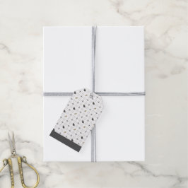 ダークグレー卒業キャップとディプロマパターン ギフトタグ