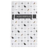 ダークグレー卒業キャップとディプロマパターン スモールペーパーバッグ (正面)