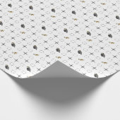 ダークグレー卒業キャップとディプロマパターン ラッピングペーパー (角)