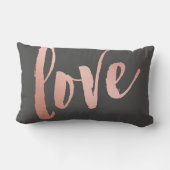 ダークグレー及びばら色の金ゴールド愛 ランバークッション (裏面)