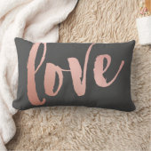 ダークグレー及びばら色の金ゴールド愛 ランバークッション (ブランケット)