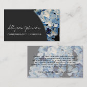 ダークグレー及びアジサイの名刺 名刺 (正面/裏面)