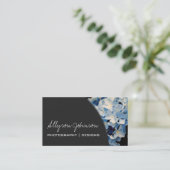 ダークグレー及びアジサイの名刺 名刺 (スタンド正面)