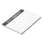 ダークグレー名前をカスタムするライン ノートパッド (回転)