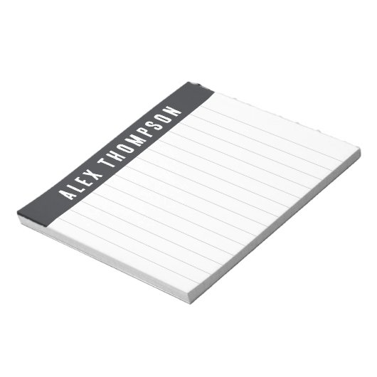 ダークグレー名前をカスタムするライン ノートパッド (回転)