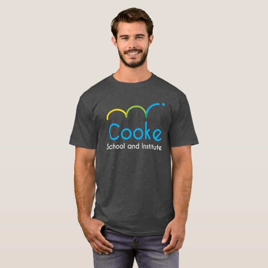 ダークグレー大人のCookeのロゴのティー Tシャツ (正面フル)