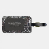 ダークグレー大理石及び赤枠 ラゲッジタグ (裏面横)