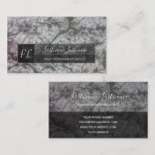 ダークグレー大理石流大理石構造モノグラム 名刺 (正面/裏面)