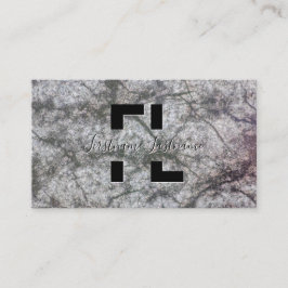 ダークグレー大理石流大理石構造モノグラム 名刺