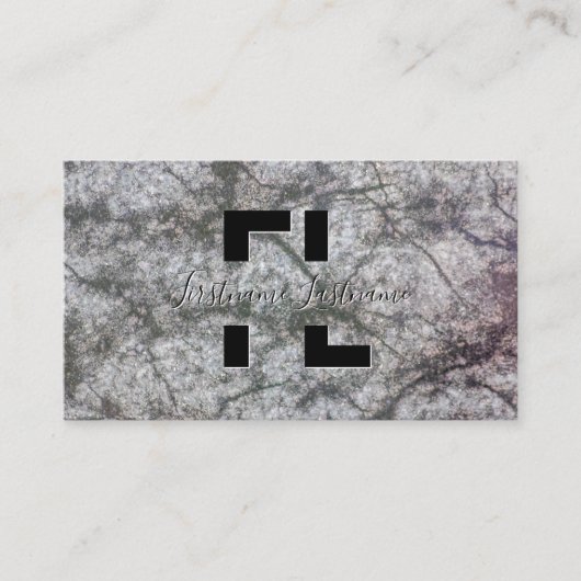 ダークグレー大理石流大理石構造モノグラム 名刺 (正面)