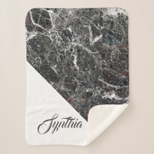 ダークグレー大理石 シェルパブランケット (正面)