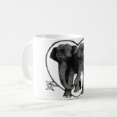 ダークグレー愛象 コーヒーマグカップ (正面左)