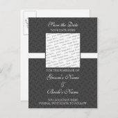 ダークグレー日付はがきを保存 案内ポストカード (正面/裏面)