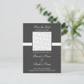 ダークグレー日付はがきを保存 案内ポストカード (スタンド正面)