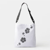 ダークグレー春の花クロス体トート クロスボディバッグ (裏面)