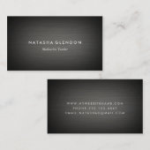 ダークグレー木材ミニマリスト禅名刺 名刺 (正面/裏面)