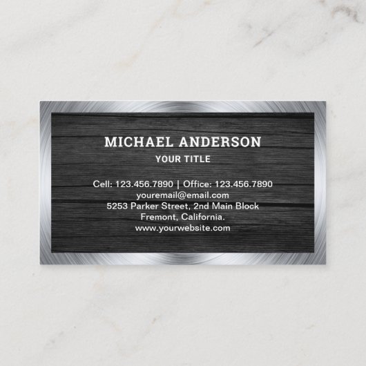 ダークグレー木鋼の肉肉屋 名刺 (裏面)