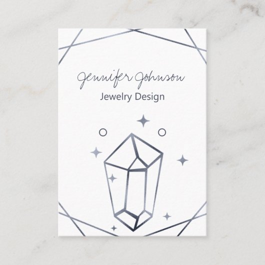 ダークグレー箔イヤリングホルダー表示カード 名刺 (正面)