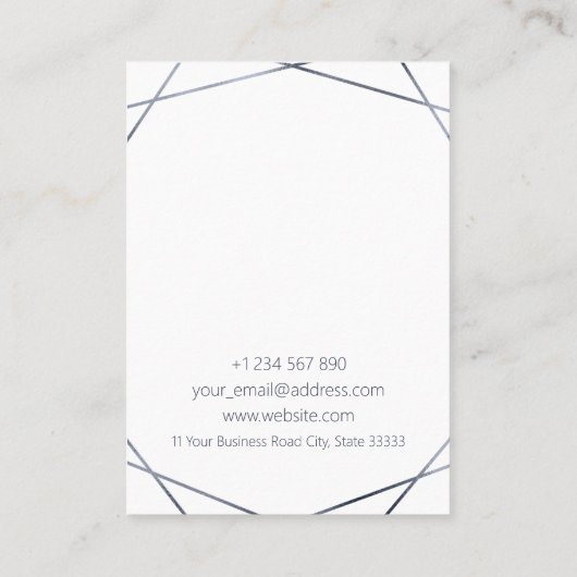 ダークグレー箔イヤリングホルダー表示カード 名刺 (裏面)