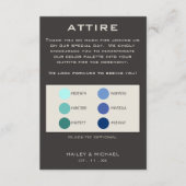 ダークグレー結婚の衣装カラーパレット エンクロージャーカード (正面)