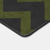 ダークグレー軍グリーンヴィンテージシボロンモノグラム デスクマット (コーナー)