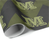 ダークグレー軍グリーンヴィンテージシボロンモノグラム ラッピングペーパー (ロールコーナー)