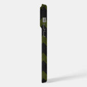 ダークグレー軍グリーンヴィンテージシボロンモノグラム iPhoneケース (左側面)