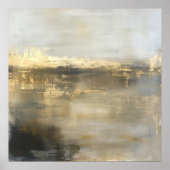 ダークグレー金ゴールド絵画抽象芸術のウォールアート ポスター (正面)