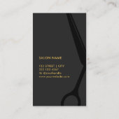 ダークグレー金ゴールド美容師サロン 名刺 (裏面)